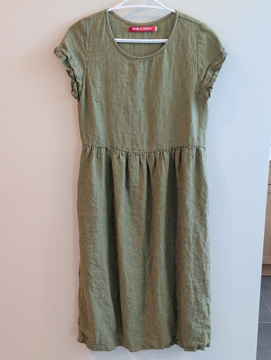 Dresses & Skirts - Olive Green Striped Midi Dress